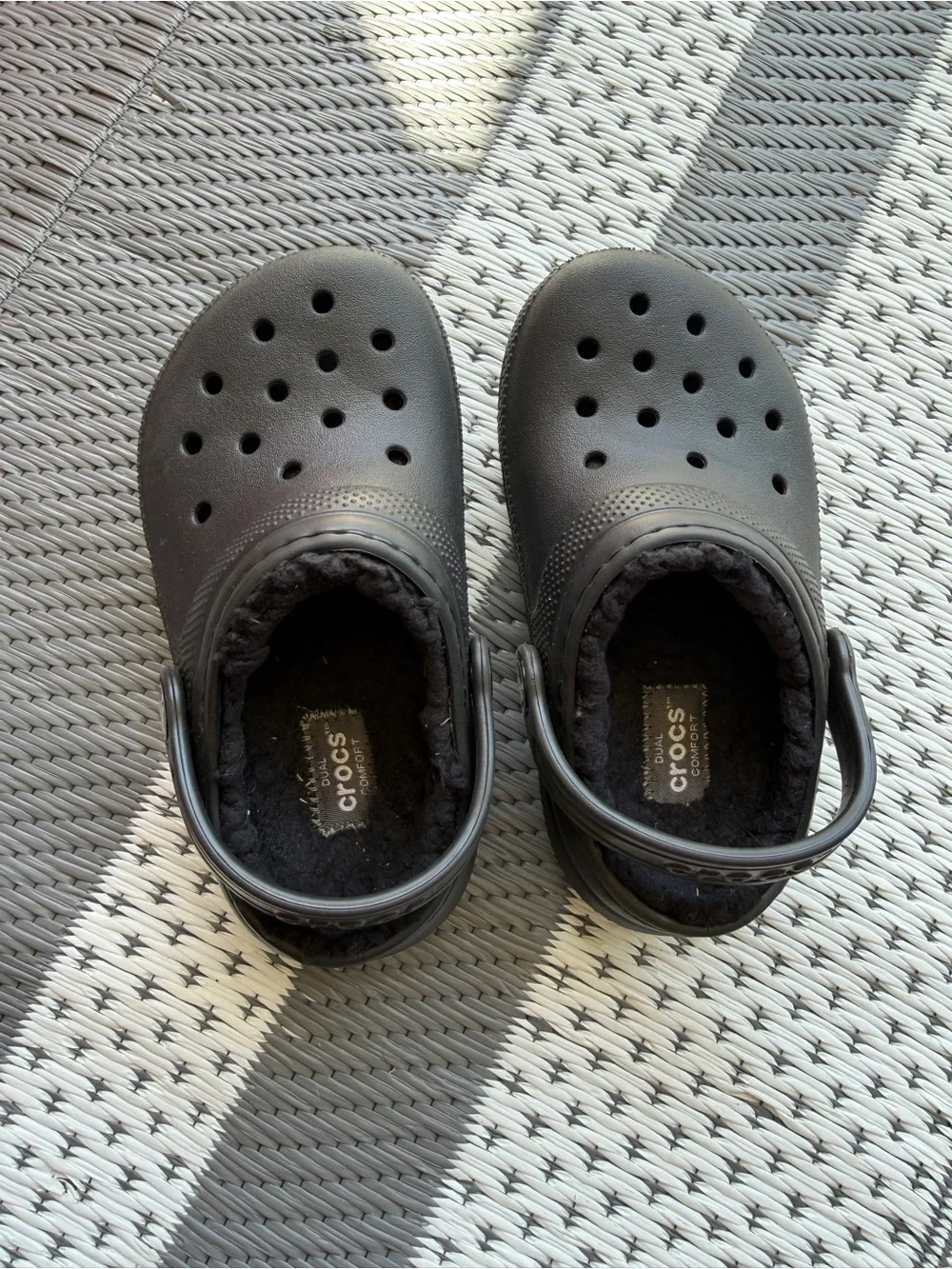 Black Toddler Fleece Lined Crocs